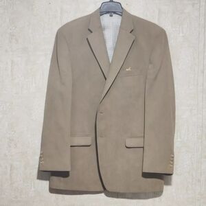 LRL Ralph Lauren Jacket Camel Tan Faux SUEDE Blazer Sportscoat  Size 44R